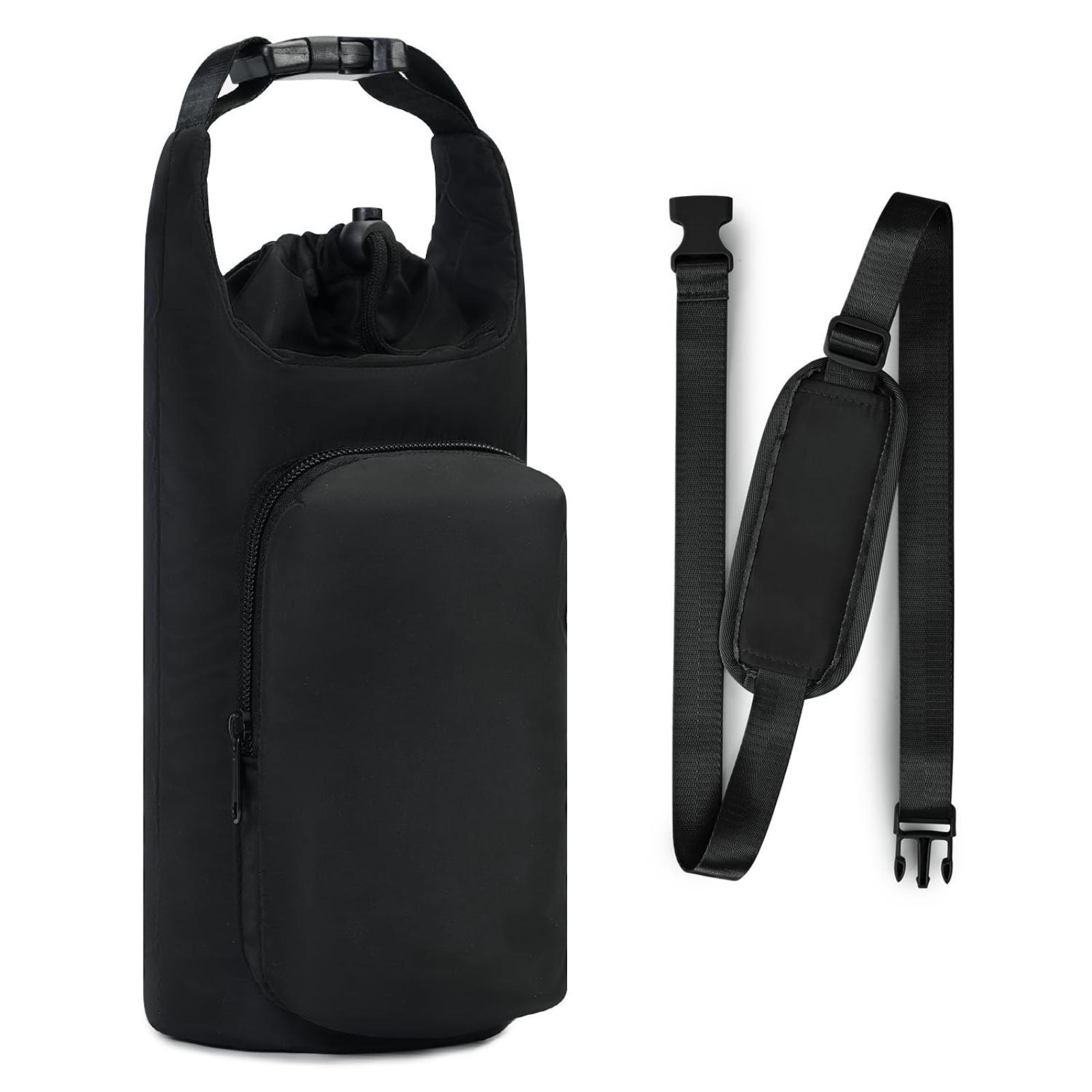 Outdoor Sports Water Bottle Sleeve, Insulated Cup Sleeve, Portable Insulated Cup Protector With Handle Strap. чёрный