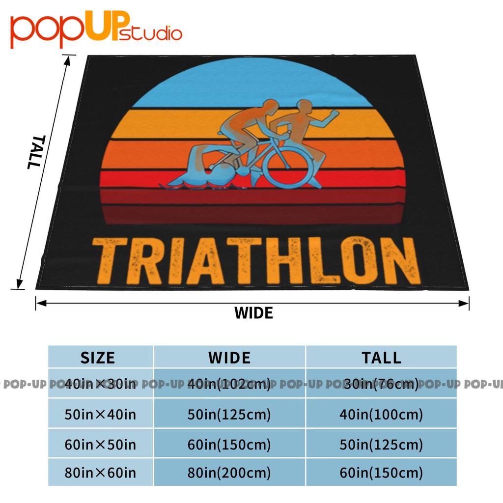 Retro Vintage Style Sunset Triathlon Ultra-Soft Blanket Quilt Winter Sofa Cover Bed Covers