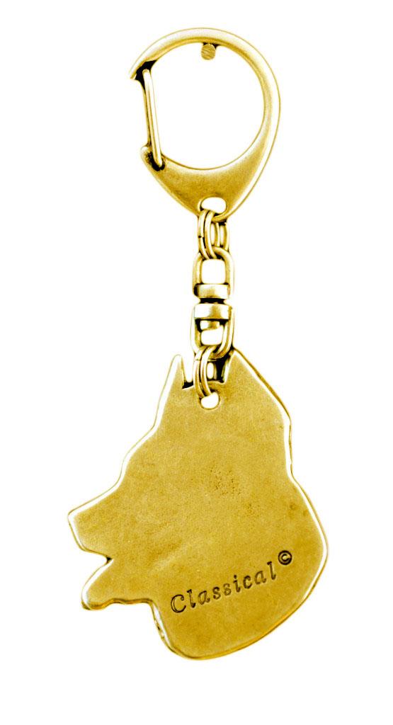 Berger de Beauce, Beauceron, Beauce-Schäferhund - Vergoldeter Schlüsselanhänger mit Hund in Geschenkbox, Handtaschendekoration, Luxus-Accessoire der Marke Art-Dog