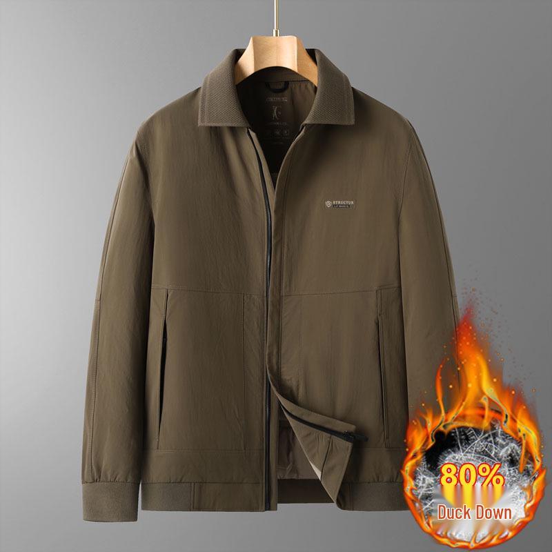 

Men s Plus Size 2025 Winter Loose Fit Warm Down Business Casual Coat 180-200 lbs recommended хакі
