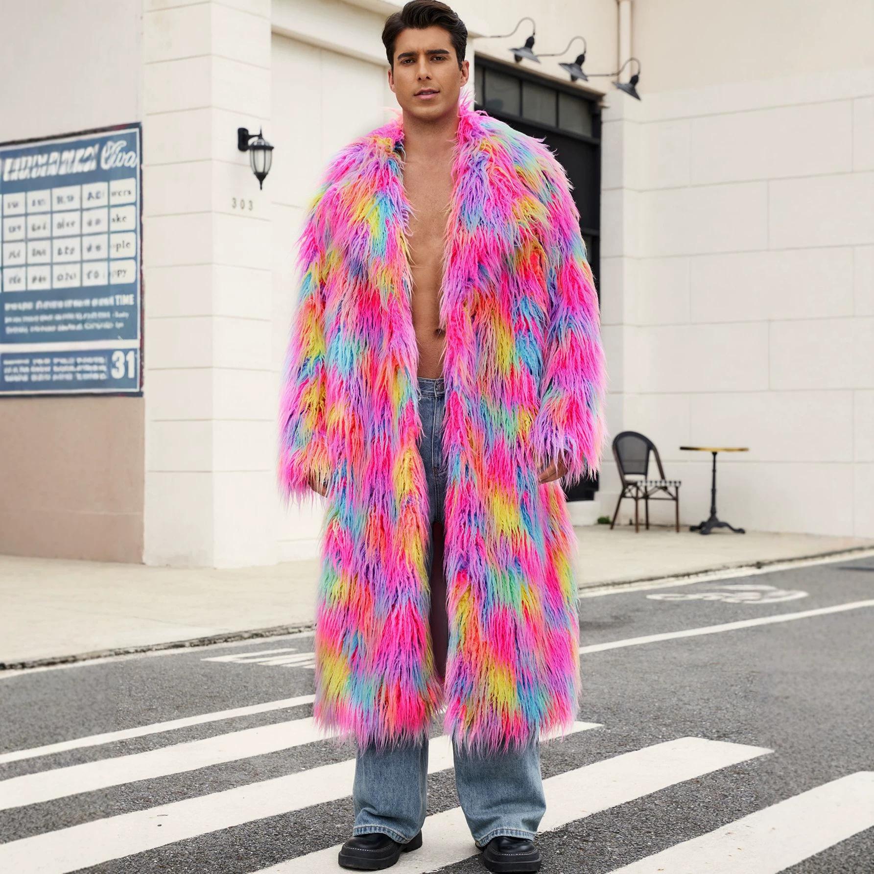 Faux Fur Coat for Men Winter