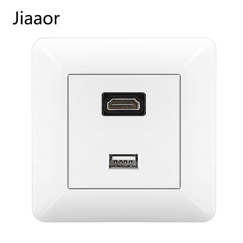 16A White German-Style Double Gang Wall Socket Panel with USB & Type C, European Standard.