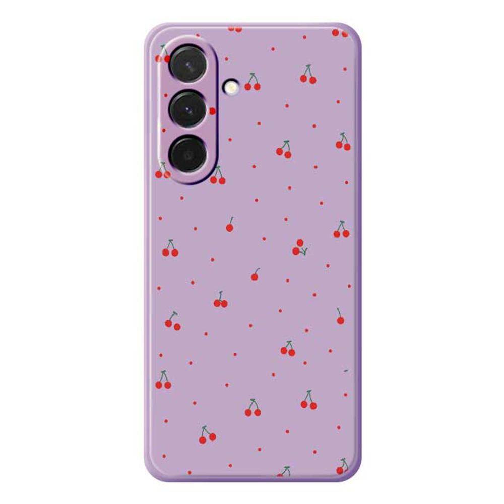 For Samsung Galaxy A36 5G Case Red Cherry Pattern Printing Straight Edge TPU Phone Back Cover