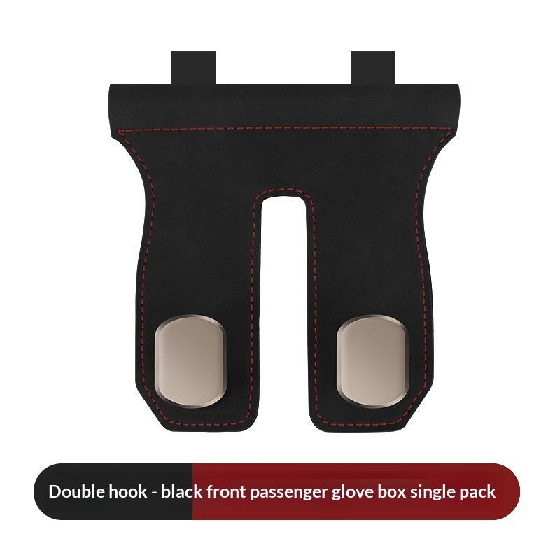 Universal Car Interior Front Row Storage Organizer Car Glove Box Hook Luxury Leather Passenger Glove Box Double Hooks