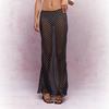 Women's High Waist Maxi Skirt Mermaid Skirt Polka Dot Sheer Mesh Split Long Skirt Sexy Streetwear Vacation Bottoms