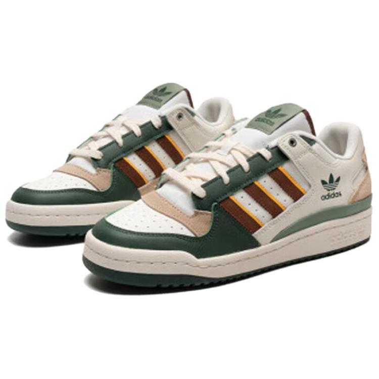 Adidas Originals FORUM Abrasion Resistant Low top Skateboard Shoes Unisex White Green Brown Sneakers JP9966