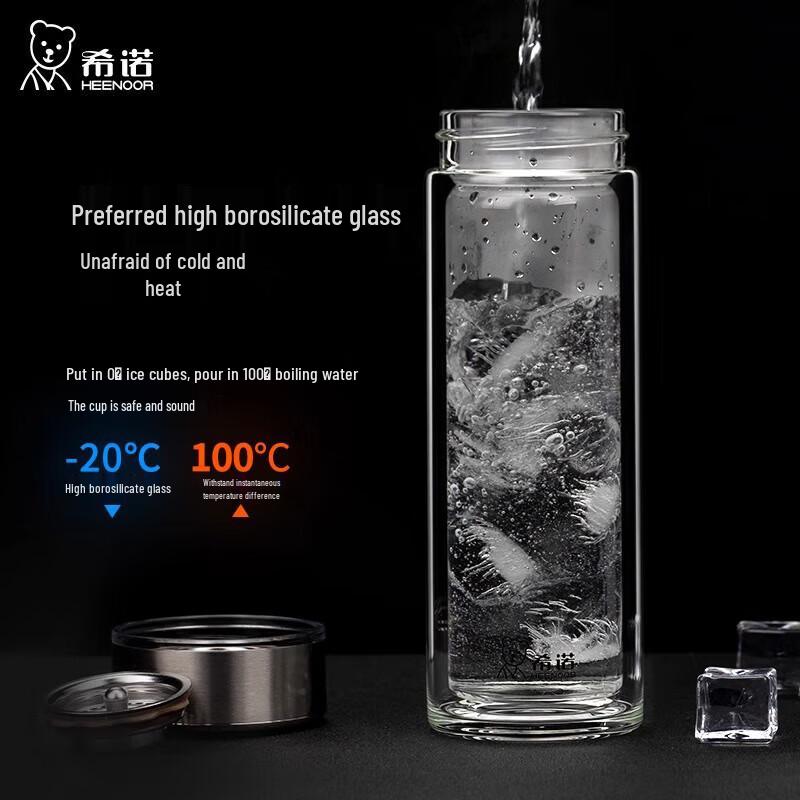Shangqi Double-Layer Insulated Glass Water Bottle