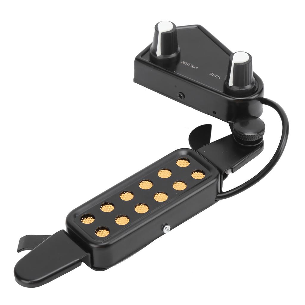 Akustikgitarre Elektrischer Tonabnehmer Clip-On Schallloch-Tonabnehmer Vorverstärker mit Lautstärkeregler(Schwarz )