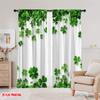2pcs,2D plane printing Creative Curtains Clover Canvas (2) Versatile Polyester (without rod) Room Decor Use for Living Room &