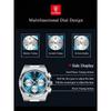 POEDAGAR 1pc Premium Men's Stainless Steel Quartz Calendar Chronograph Wristwatch, Business Waterproof Luminous Watch, Men's Gift