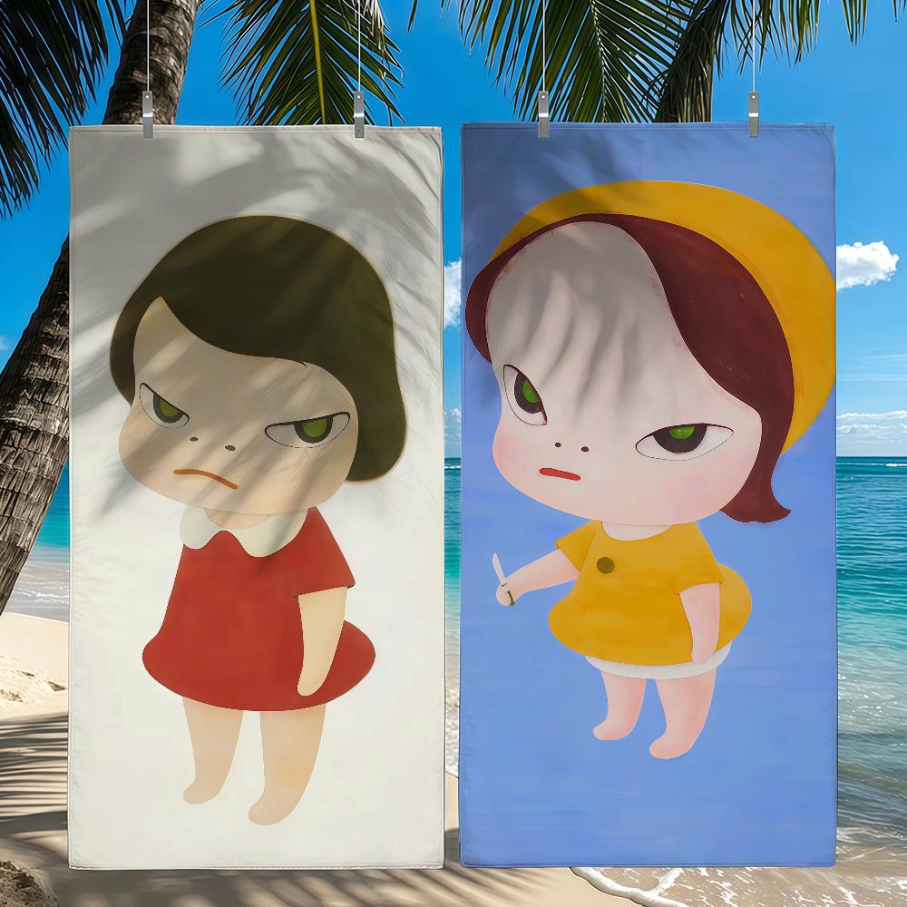 Yoshitomo Nara Art Towel Quick Drying Beach Towels Are Suitable For Swimming Pools Camping Yoga And The Gym