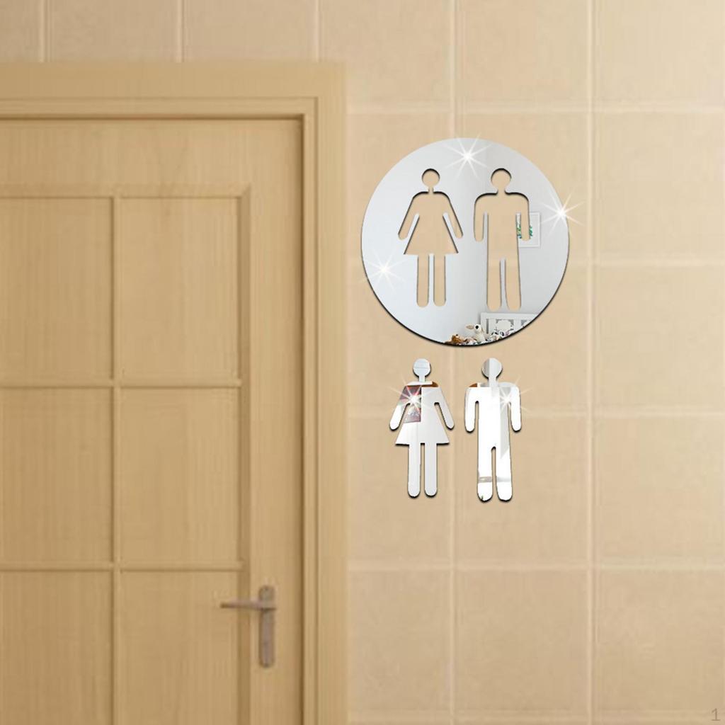 Male and Female Restroom Signs, Symbols Pictogram Placard Toilet Door Plates Sign Bathroom