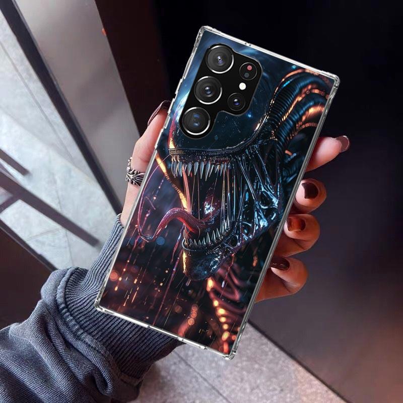 Cool A-Alien X-Xenomorph Phone Case For Samsung Galaxy S26 S25 Edge S24 S23 Ultra S22 Plus S21 S20 FE Soft TPU Back Cover Funda