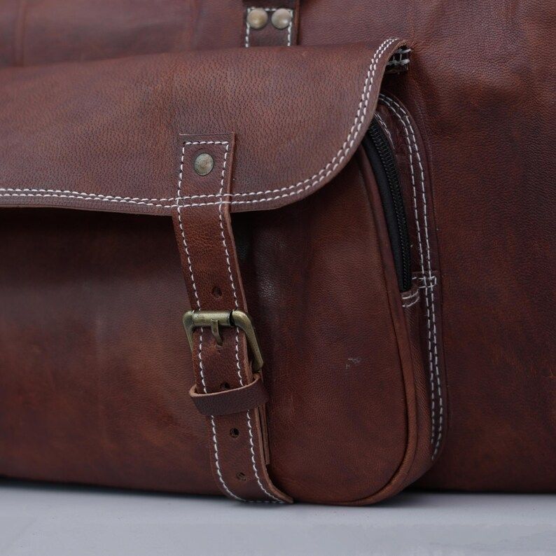 Classic Duffle for Him or Her Handmade Travel Luggage Vintage Leather Weekender Bag