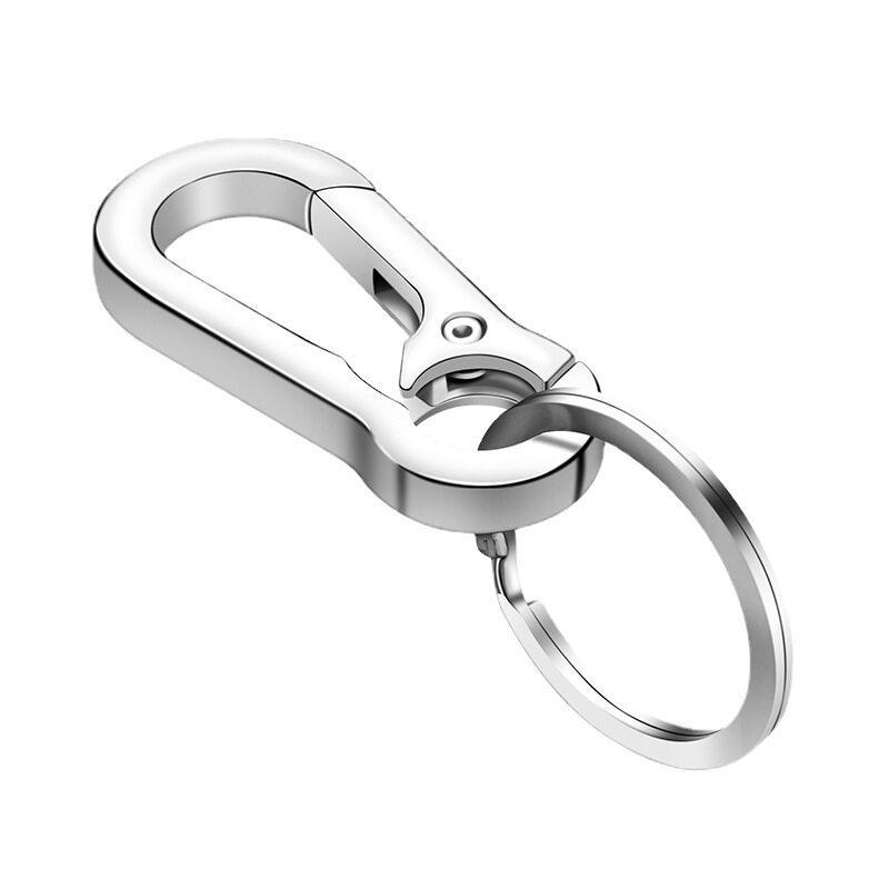 Unisex Double-Ring Minimalist Metal Car Keychain Pendant