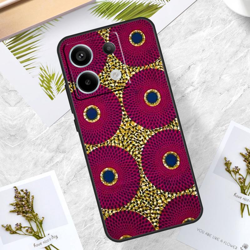 African Wax Fabric Case For Xiaomi Redmi Note 13 Pro 14 12 11 10 15 Pro Plus Redmi 15C 10C 12C 13C 14C 15 Cover
