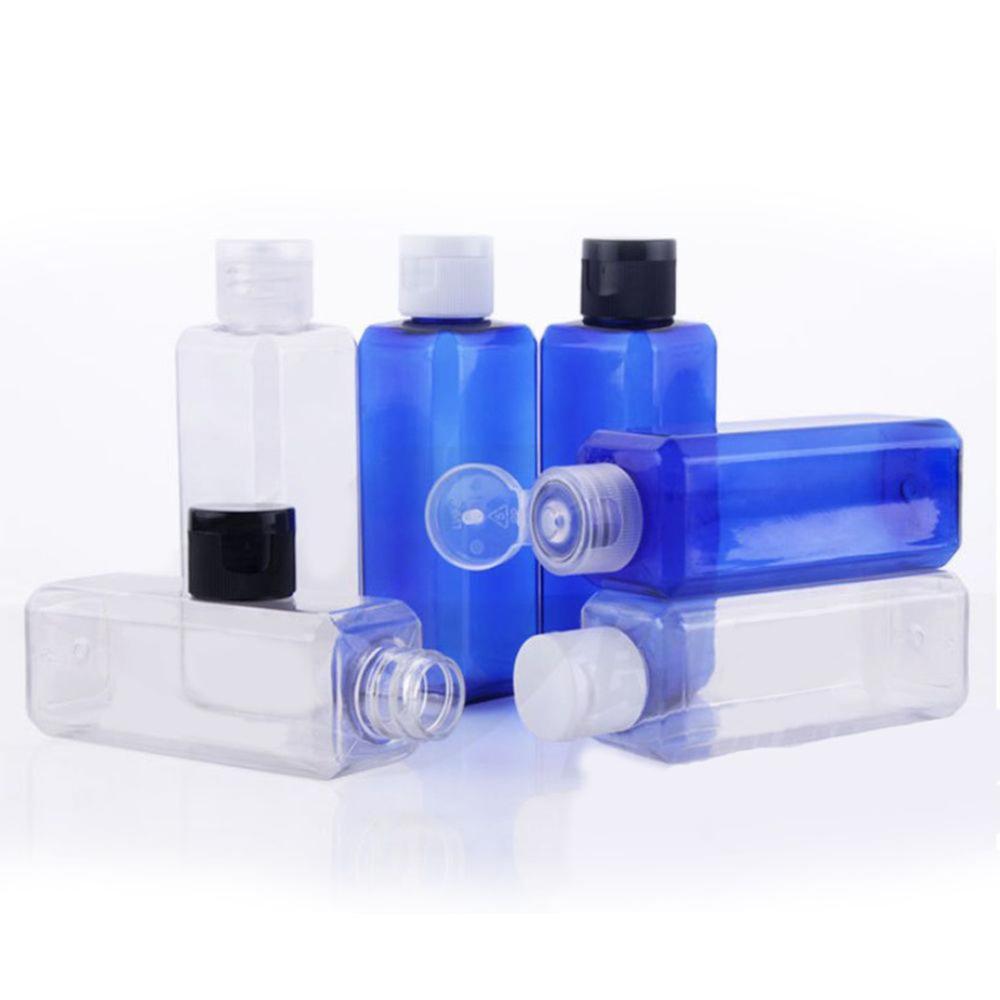 

6 шт., новая синяя пустая пластиковая косметическая банка, контейнер для жидкости для макияжа, откидная крышка, многоразовая бутылка