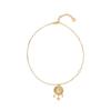 Round Star Pendant Imitation Crystal Necklace Women Necklace Gold N3110WOMCY_D03S
