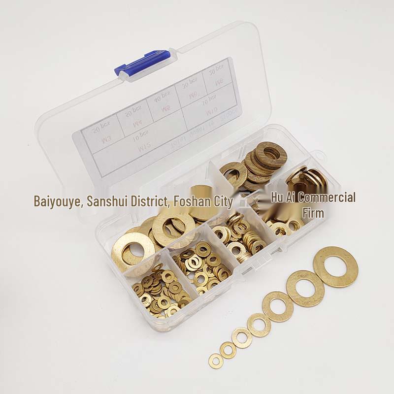 210-Piece Brass Flat O-Ring Gasket Washer Set (M3-M12)