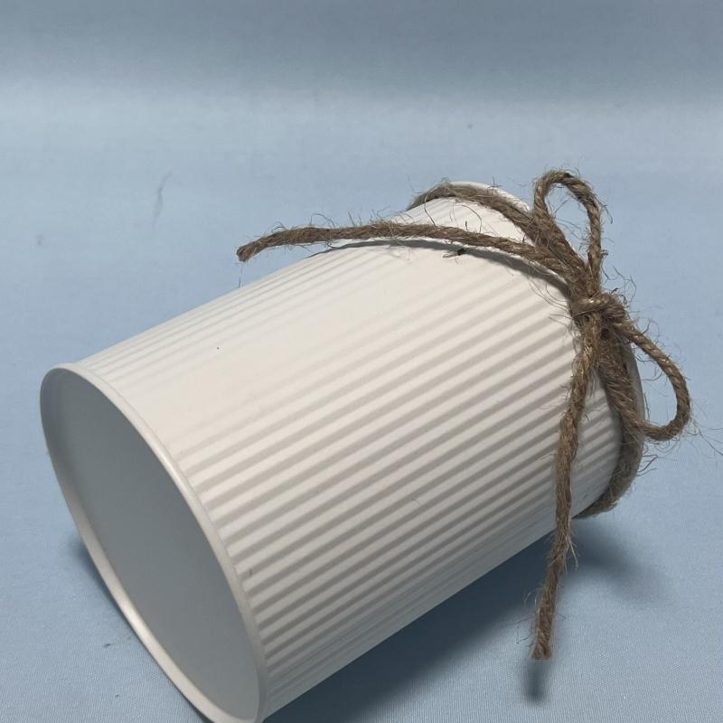 

1pc Rustic Style Galvanized Metal Vase Rope Knot Table Centerpiece Wavy Distressed Barrel-Shaped Vase Home Decoration