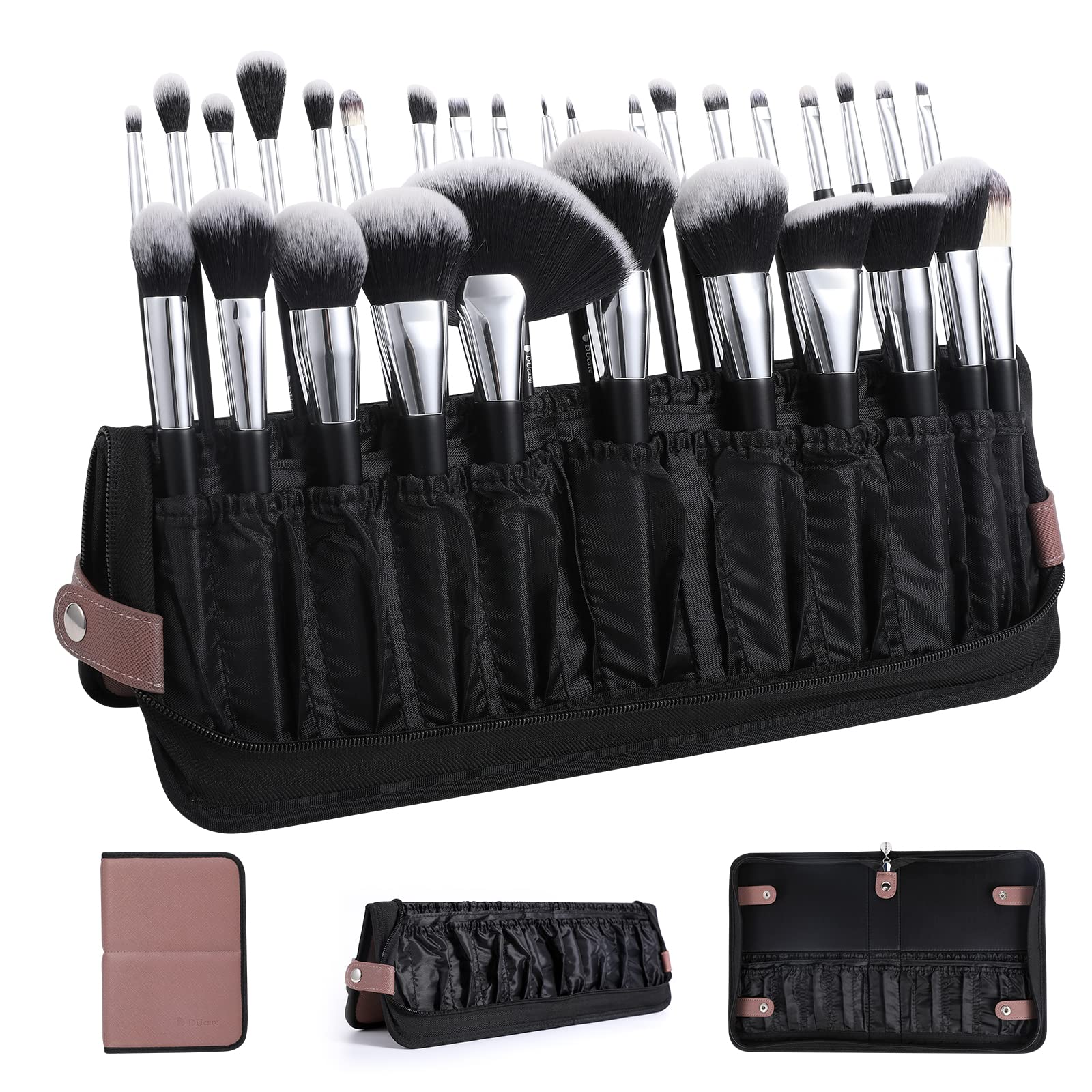 

DUcare Makeup Brush Storage Makeup Freestanding Makeup Brush Holds 30 Brown Not for Makeup Artists and Professionals Case, Pouch, Organizer, Brushes,