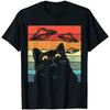 Funny Cat Tee Galaxy Cat Unisex Shirt Spaceship Alien Cat Ufo Wounisex Tshirt Cotton Four Seasons Daily Shirts For Unisex