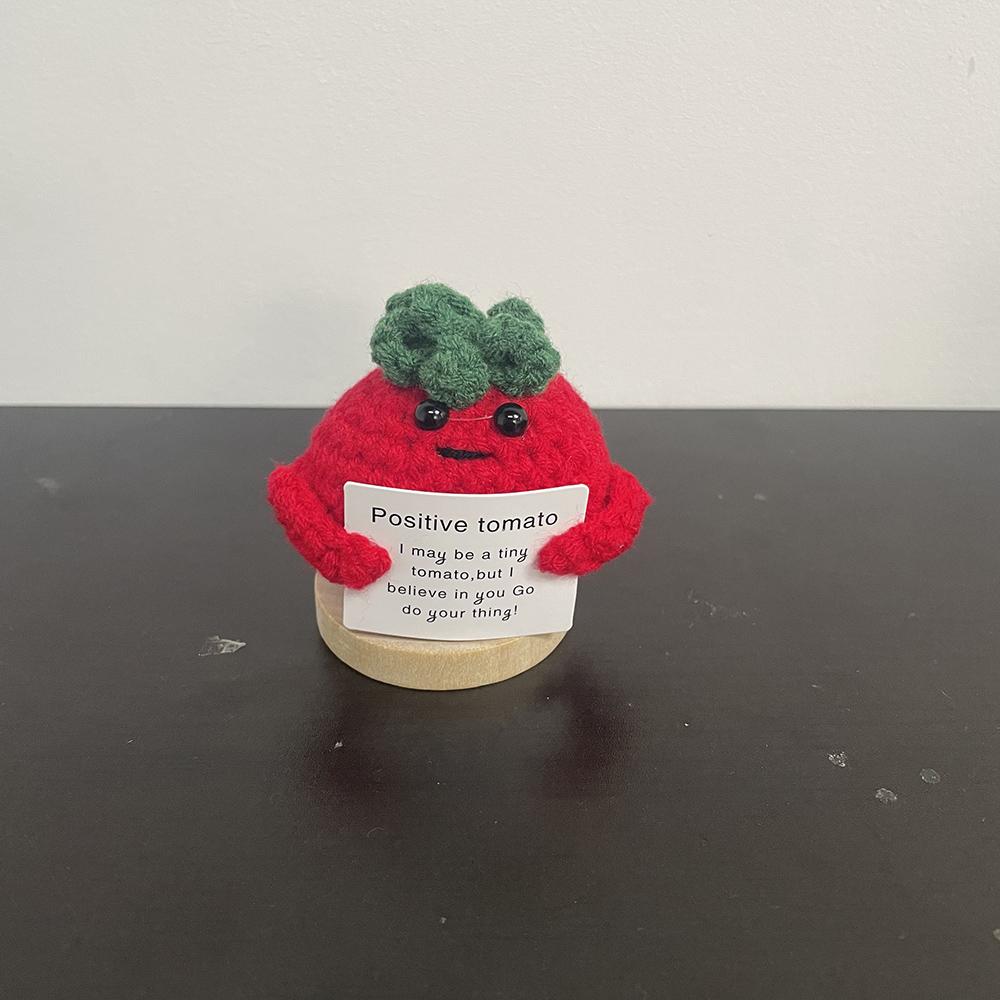 New Handmade Knitting Panda Doll With Card Ornament Home Decoration Mini Funny Positive Potatoes Room Decor Christams Gifts