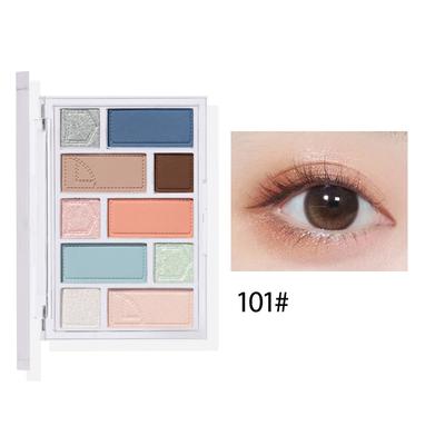 Hochglänzende 10-Farben-Lidschatten-Palette, matt perlmuttartig schimmernder Göttinnen-Make-up-Rouge-Lidschatten
