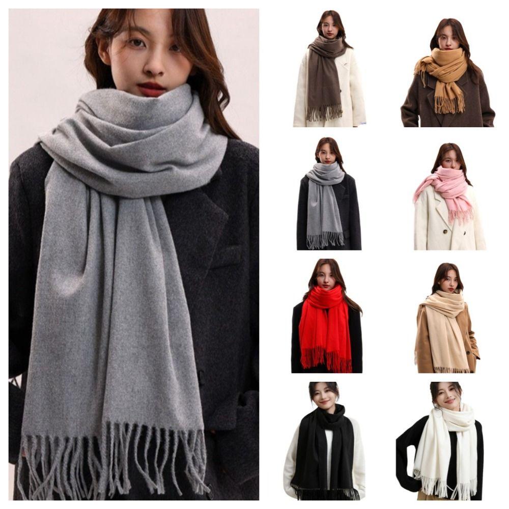 Thickened Imitation Cashmere Scarf Korean Style Women Shawl Simple Winter Neckerchief  Autumn