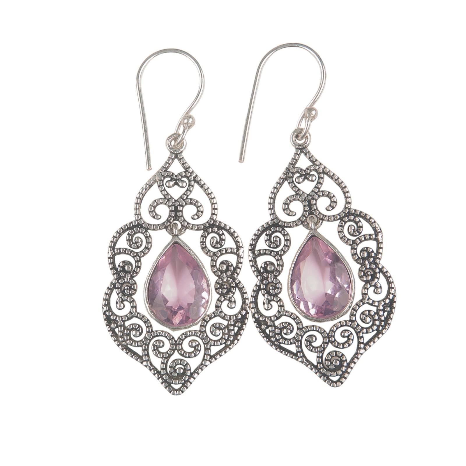 

Morganite Gemstone 925 Sterling Silver Jewelry Earrings 2.33 For Birthday Gift CE-10-11