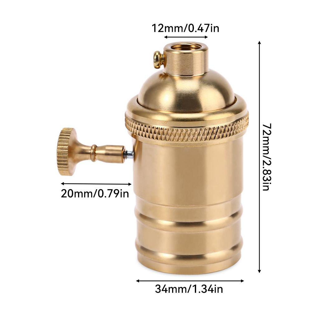 E26 E27 Lamp Holder Brass Shell Zipper Caps Double Ring Ceiling Light Accessories DIY Lampholder Screw Socket Light Base
