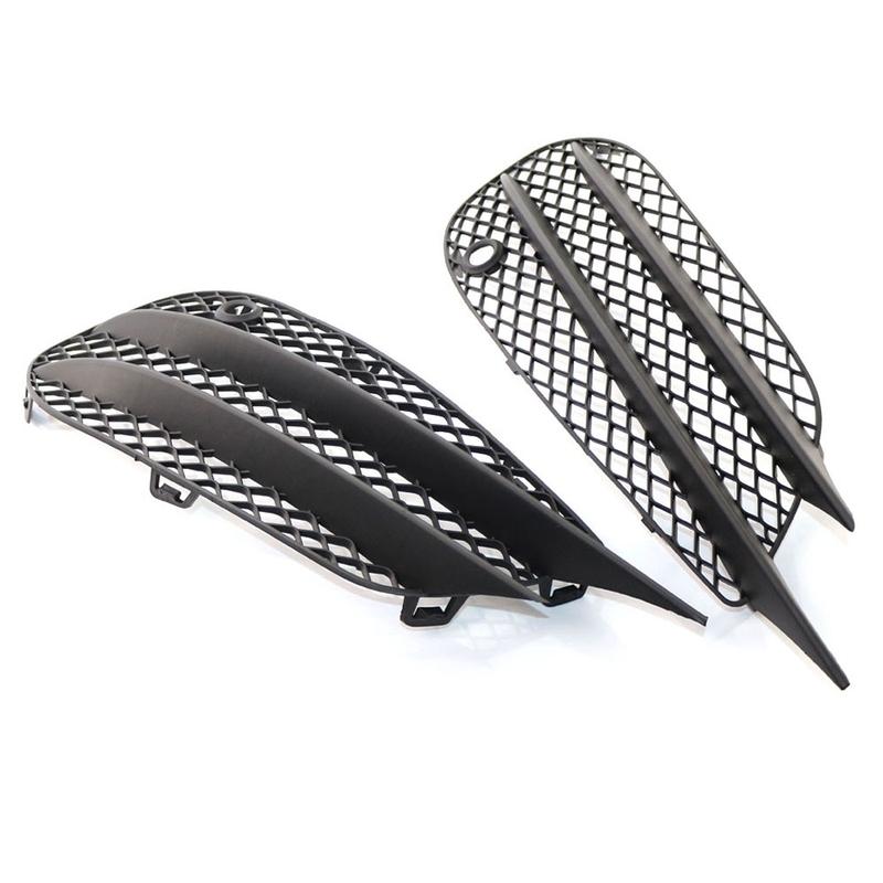 For W205 C-Class C180 C200 C260 2015-2018 Set L+R Front Bumper Fog Lamp Grill Grille Ert Face Bar Cover-A87Q