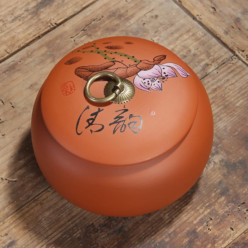 Purple Clay Tea Jar Ceramic white tea big red robe black tea sealed jar ceramic jars Ceramic Coffee candy food storage can