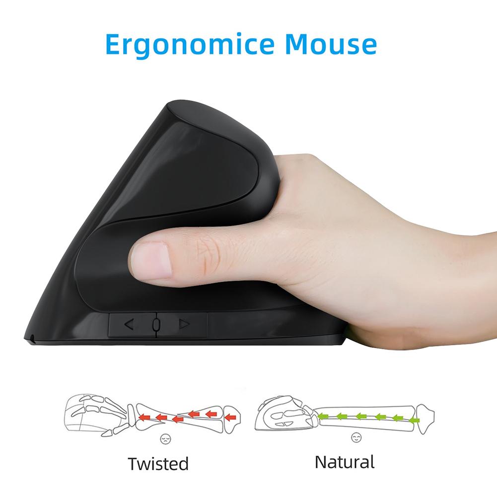 2.4G Vertical Wireless Mouse Rechargeable Laptops Computer PC Mice W/ USB Receiver 2400 DPI for Laptop Laptop PC MacBook Windows