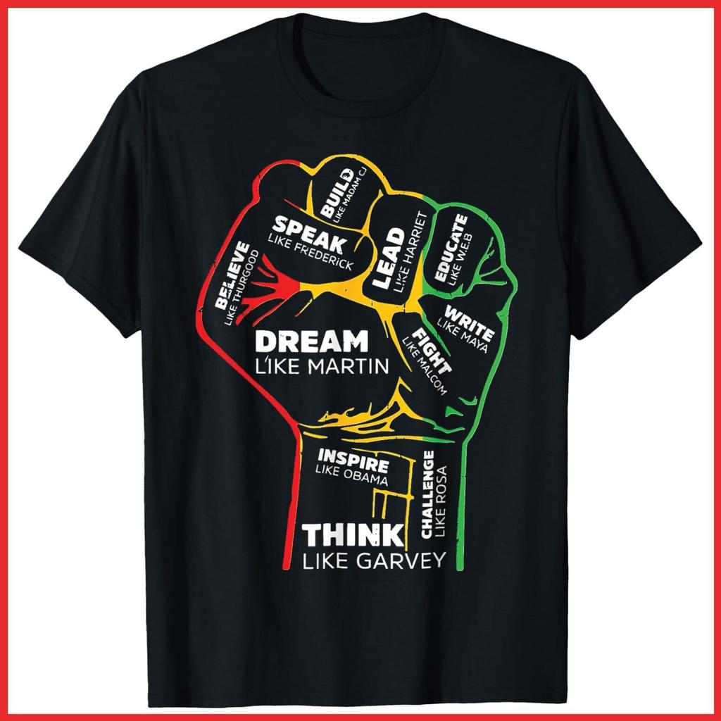 Power Fist Hand Black History Month Black Cotton T-Shirt S-5XL