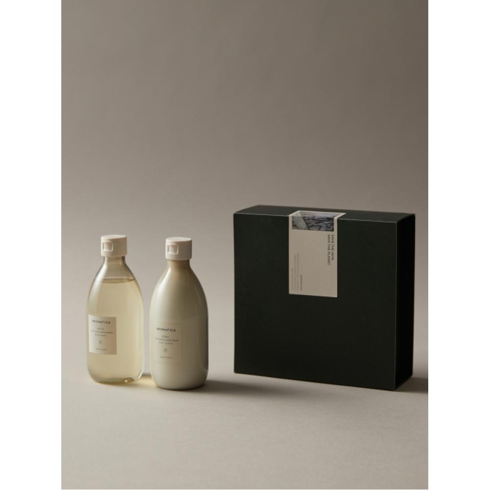 Aromatica Fresh Scent Gift Wrapped Rosemary Body Wash Lotion Set