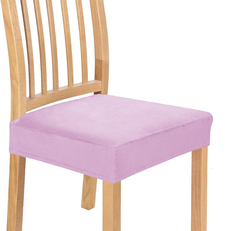 Velvet Chair Seat Covers Removable Washable Anti-Dust Stretch Spandex Dining Room Upholstered Chair Seat Slipcovers