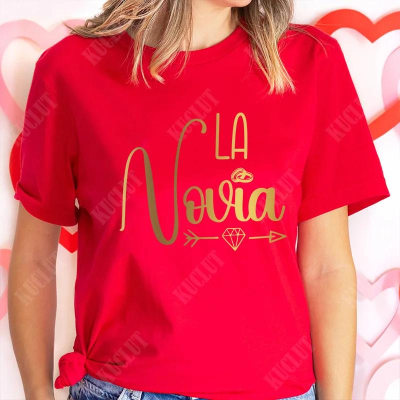 Spanish Girls Bachelorette Hen Party Tshirt Team Bride Squad Tops Women Single Farewell T-Shirt Bridal Shower Wedding Party Tees