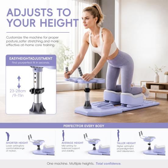 Abdominal Muscle Trainer Adjustable Weight Loss Crawling Trainer, Spine Twist And Stretch Equipment for Core Strength & Back Relief, Lower Support