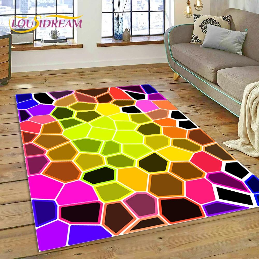 

Ковер с изображением радуги и иллюзии из мультфильма для спальни, гостиной, домашнего дивана, украшения, детского игрового большого коврика для пола в подарок 40x60cm( 15x23in )