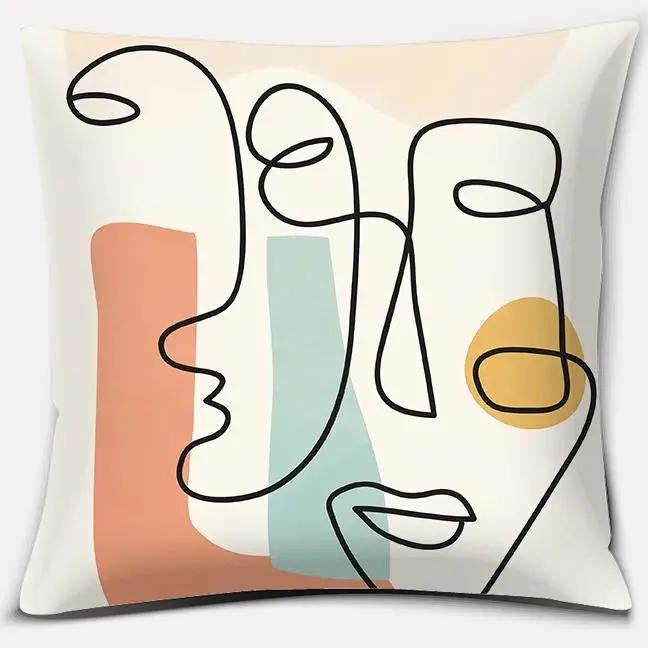 2023 Brown Green Abstract Series Pillow Gift Home Office Decoration  Bedroom Sofa Car Cushion Cover case 45x45