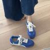 Cowhide Version~ Retro German Training Shoes Versatile Color Matching Lace-up Casual Sports Shoes Women's Flat White Shoes Forrest Gump Shoes Tide
