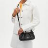 Coach Black Pebbled Leather Mini Shoulder Bag with Silver Hardware for Daily Use