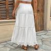 2025 Summer Lace Trim Patchwork Maxi Skirt - European Holiday Style