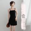 Hepburn Style Vintage Black Camisole Dress – Slim Fit, Slit Design for a Temperate Summer Look