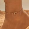 Simple Pearls Chain Anklet Bracelet for Women Trendy Fashion Love Heart Anklet Boho Style Female Foot Beach Jewelry for Girls