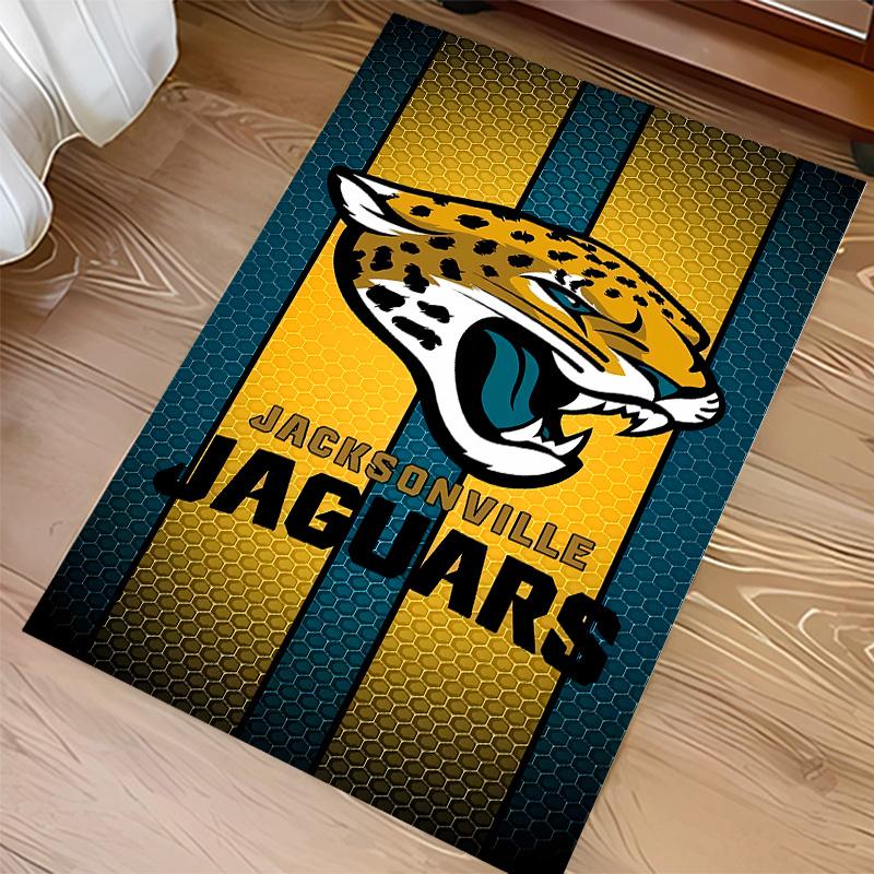 Jacksonville Jaguars Logo Print Area Rug - Soft, Washable Non-Slip Indoor Mat for Office Chairs, Living Room, Home Office Decorative Rug
