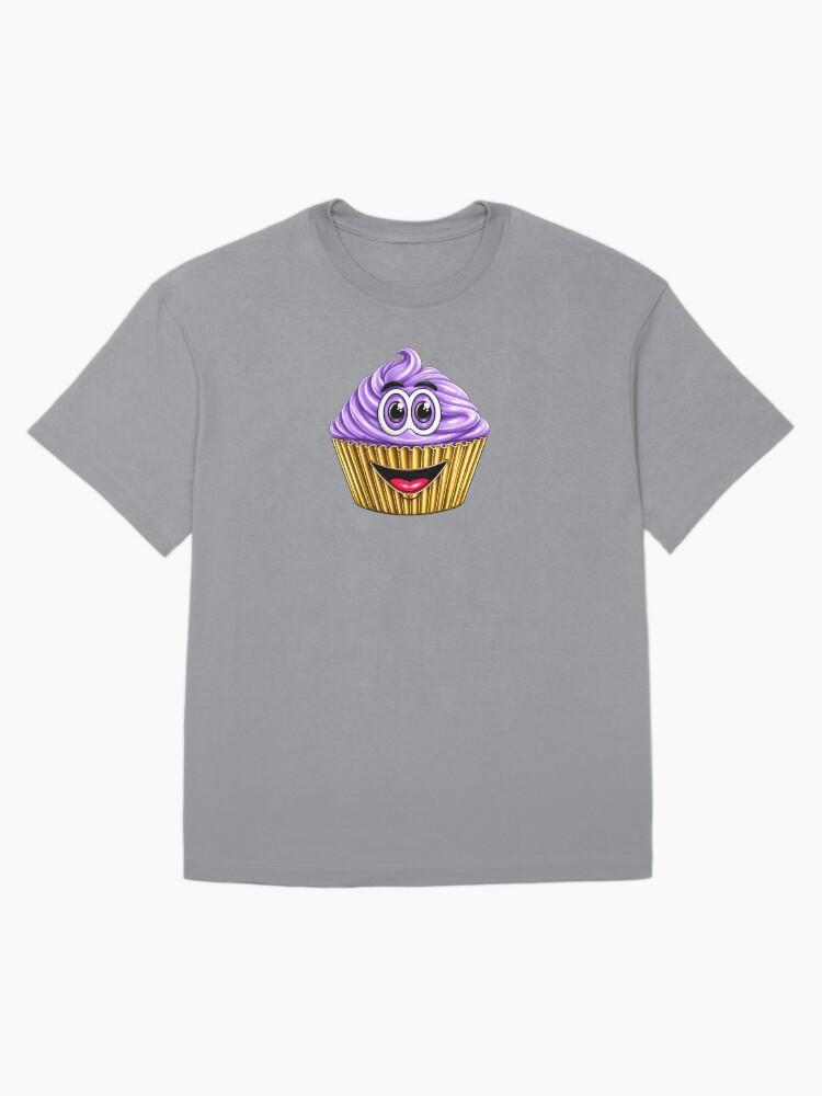 Cupcake & Friends Purple Cupcake Cartoon Oversized Unisex T-Shirt