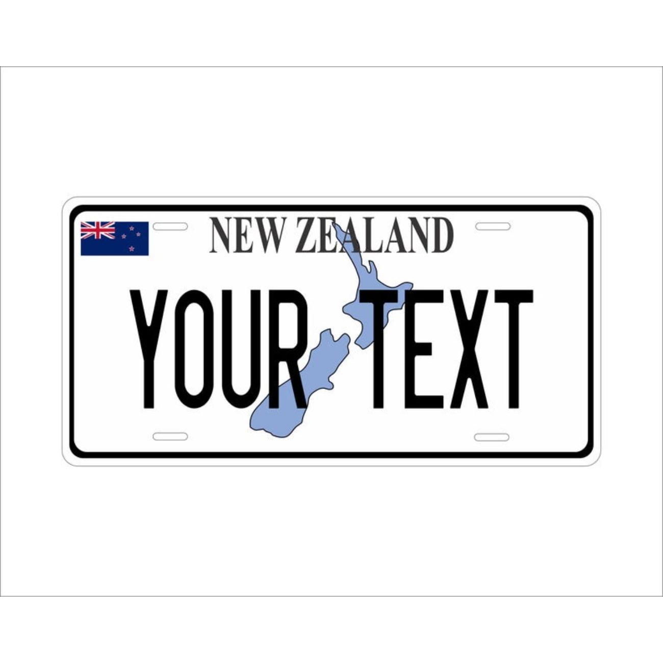 Personalized New Zealand Map ATV Moped Mini Bike Bicycle Tag License Plate Decoration белый