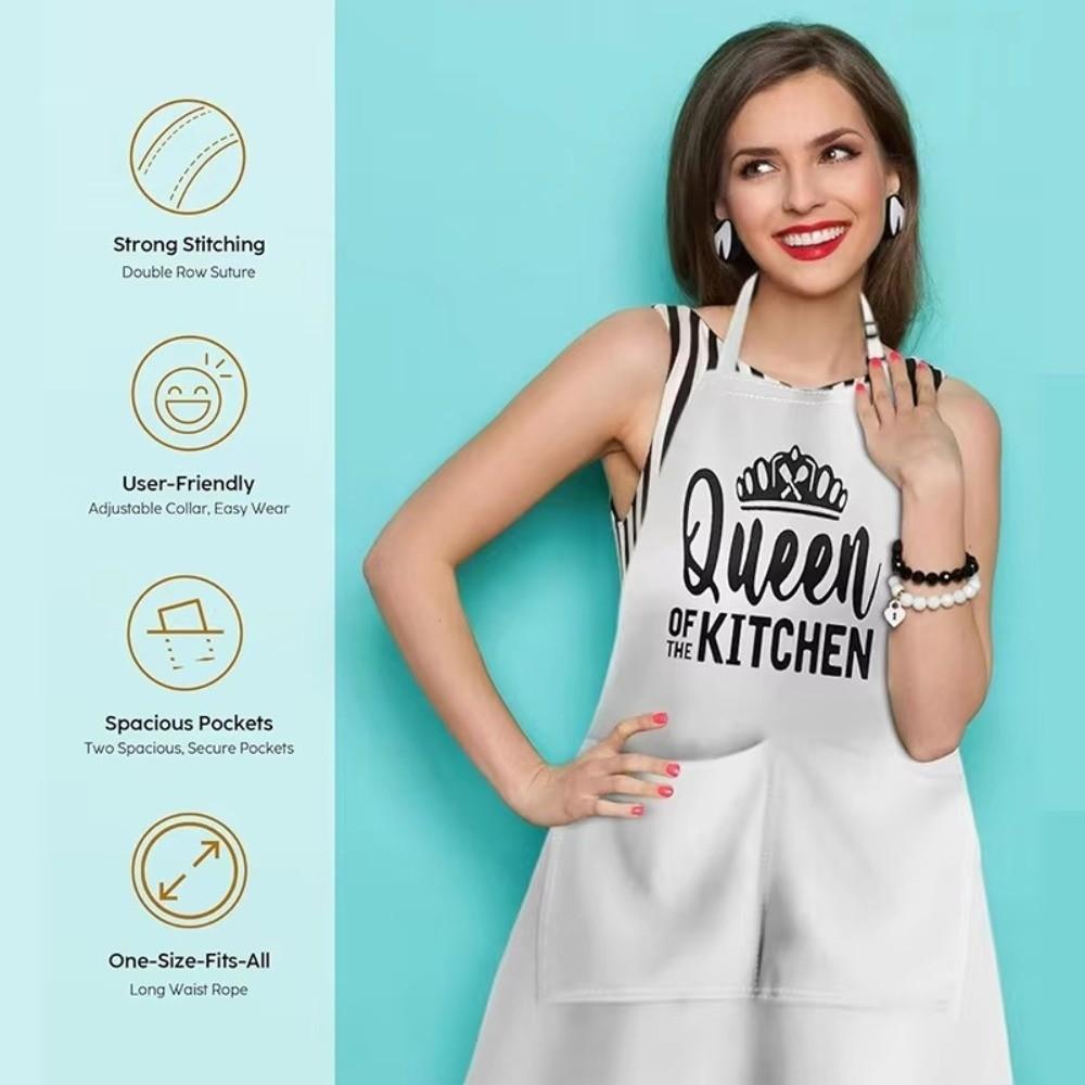 Polyester Home Kitchen Apron Letter Style Kitchen Accessories Nail Art Cafe Workwear Neck Adjustable Working Clothes